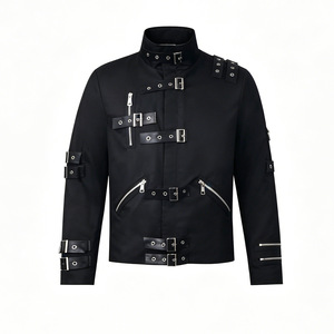 Disfraz de Cosplay de Estrella de Pop, <span class=keywords><strong>Cantante</strong></span> y Bailarina, Chaqueta Punk Negra Ajustada, Ropa de Disfraz para Hombre, Imitador de Estrellas - Product Image 1