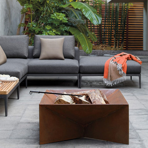 GNEE Corten Outdoor Portable Floor-standing Forme unique Brûleur à bois personnalisé Collecte pratique des cendres - Product Image 3