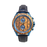 Jam tangan Walnut tali kulit sapi 2024 baru jam tangan Quartz Analog kustom untuk pria jam tangan bisnis kronograf kayu Quartz