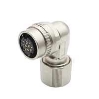 Connecteur circulaire femelle à angle droit CM10-10P, étanche IP67, pour câble d'encodeur de servomoteur