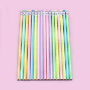 Bút Chì Bán Buôn Macaron Tam Giác Que Sáng Lime Gỗ Với Cao Su <span class=keywords><strong>Tip</strong></span> Phác Thảo Vẽ Bút Học Tập Văn Phòng Phẩm Hb Bút Chì - Product Image 5