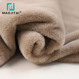 Sâu kaki Thỏ lông lông thú nhân tạo sang trọng Jacquard mô hình đống dài Polyester cho Acryl chăn - Product Image 4