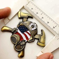 Médaille commémorative en alliage de 50 mm, motif extraterrestre, Saint patron des pompiers américains, pièce de collection, fabriquée en Chine, vendue à l'unité