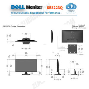 डेल सी 3223q 31.5 इंच 4k freesync डेस्कटॉप मॉनिटर कम ब्लू-रे समर्थन दीवार माउंट 2160 dp + HD-MI संकीर्ण बेज़ेल - Product Image 5