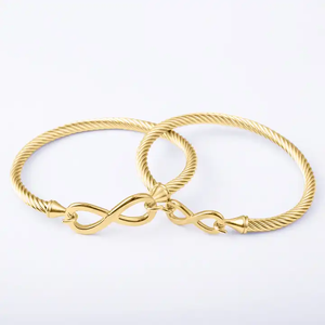 <span class=keywords><strong>Bracelet</strong></span> en acier inoxydable avec symbole infini, câble torsadé, bijoux fins pour femmes et hommes - Product Image 1