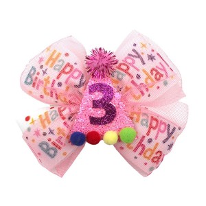 Anniversaire arc anniversaire chapeau pinces à <span class=keywords><strong>cheveux</strong></span> bébé 1/2/3/4/5/6 ans paillettes arc enfants <span class=keywords><strong>cheveux</strong></span> arc accessoires - Product Image 5