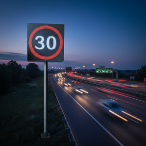 شاشة عرض LED عالية الجودة P10 5 بالألوان الكاملة علامة رسائل متغيرة على الطرق الخارجية إشارات المرور للحد من السرعة - Product Image 6