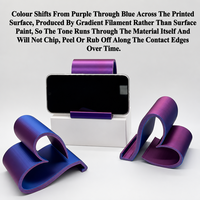 Support de téléphone en forme de cœur imprimé en 3D avec logo personnalisé, finition PLA dégradée, support de téléphone de bureau mignon pour le bureau