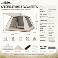 Tente de camping gonflable portable de luxe quatre saisons, imperméable, pour 1-2 personnes, familiale, écologique, coupe-vent, en tissu Oxford imperméable