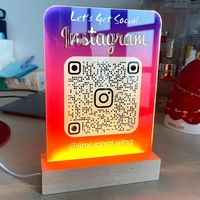 Base de Madera con Soporte de Acrílico Transparente para Código QR, Elegante y Personalizable, con 2 Estantes Desmontables, Precio de Fábrica