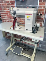 Machine à coudre industrielle Golden Wheel CS-8820 à double aiguille, alimentation par rouleaux supérieur et inférieur, pour empeignes de chaussures et cuir