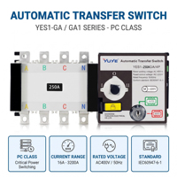 Commutateur de transfert automatique (ATS) double alimentation SUQ3-100A 4P 100A triphasé 400V pour PC et contrôle incendie industriel