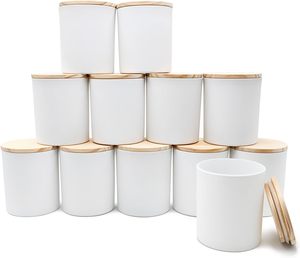 Frascos de vidrio mate para velas, hechos a mano, con cera perfumada, de lujo, vacíos, con tapa metálica. - Product Image 2