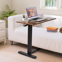 Table d'appoint élévatrice Chambre à coucher Bonne capacité de charge Table d'appoint en bois métallique Table réglable pour ordinateur portable peu encombrante