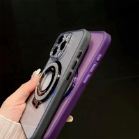 Support de téléphone portable avec anneau, coque pour iPhone 16 Pro Max 15 Plus 17, support pliable, protection d'objectif