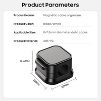 Lot de 6 organiseurs de câbles magnétiques pour câbles, support de gestion de câbles lisse, réglable et sécurisé