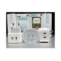 Prise UE + US 40W double PD câble usb c vers usb C chargeur mural avec câble de données chargeur mural USB pour iphone