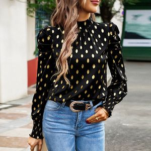 MOTE-GS122 Wholesale Autumn Casual Chiffon <strong>Blouse</strong> Women <strong>White</strong> Solid Color Long Sleeve Shirt Jacquard Button Ladies Tops <strong>Blouse</strong> - Product Image 3