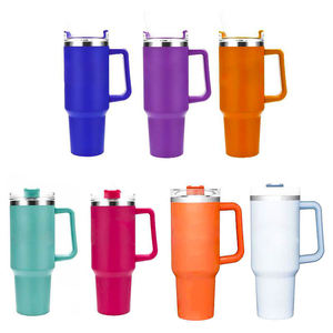 Tasse de voyage à café en acier inoxydable 40oz, <span class=keywords><strong>poignée</strong></span> de gobelet et couvercle de paille, tasse à Double paroi isolée sous vide - Product Image 2