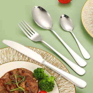 Ensemble de couverts en acier inoxydable 1010, couteau à steak, fourchette, cuillère, vaisselle occidentale, durable, pour hôtel, restaurant - Product Image 1