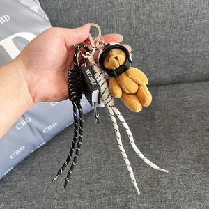 DIY gebreide hanger schattige beer tas met karabijnhaak sleutelhanger cola flesdop voor honkbalhaak autosleutelhanger <span class=keywords><strong>charms</strong></span> - Product Image 3