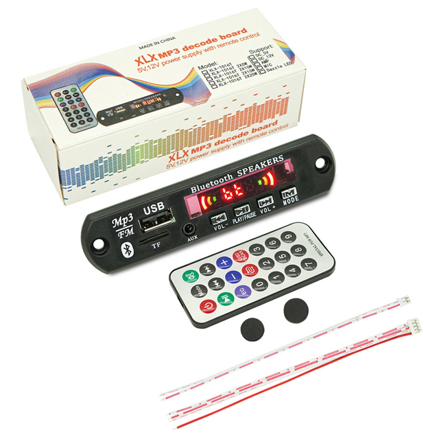 Bssy)Mp3 Decoder Board 5.0 2*3w Subwoofer Speaker Power Amplifier 12v5v 3 Car Fm Radio Module Support