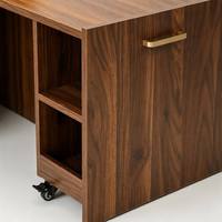 Bureau d'écriture moderne et contemporain, pliable, portable, avec armoire – MDF mélaminé durable, gain de place, écologique, extensible