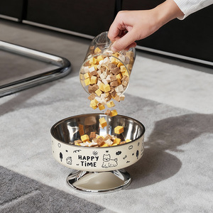 Bol surélevé pour chat en acier inoxydable, antidérapant, avec support pour le cou, grand diamètre - Product Image 2