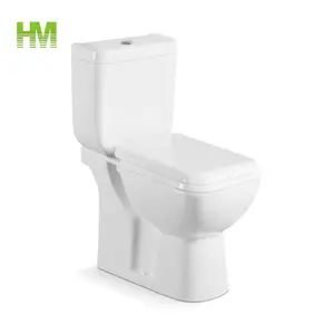 Square Design Ceramic Two Pieces P trap Toilet with Big Outlet Hole