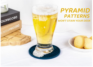 गैर-पर्ची रबर बेस टेबलटॉप कप चटाई सुरक्षा के साथ आधुनिक गर्मी प्रतिरोधी सिलिकॉन कोस्टर - Product Image 3