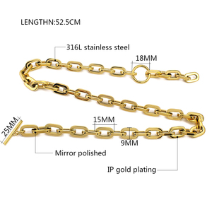 Collar <span class=keywords><strong>de</strong></span> Cadena Gruesa con Cierre <span class=keywords><strong>de</strong></span> Palanca Simple y Moderno <span class=keywords><strong>para</strong></span> Mujeres y Hombres, Cadena <span class=keywords><strong>de</strong></span> Acero Inoxidable con Eslabones Gruesos, Collar Largo con Dije - Product Image 5