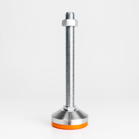 Pied de nivellement robuste D80*M20*L150/200 avec patin en PVC, en acier au carbone zingué, antidérapant, pour support de machine, OEM ODM disponible