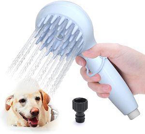 Cepillo de baño 3 en 1 para mascotas, rociador de ducha para perros, productos de baño, depósito del 30% + Balance del 70%, 3-7 días, blanco, azul, Q-042 - Product Image 1