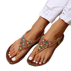 2026 Summer Fashion Flat Women <b>Large</b> Size Stretch Fabric Outdoor Mix Color Buckle Closure Cushioning Microfiber Lining slippers - Product Image 1