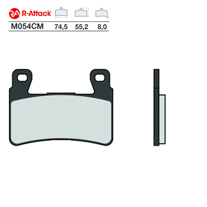 Plaquettes de frein moto R-Attack M054CM avant carbone-céramique homologuées R90 - Product Image 1