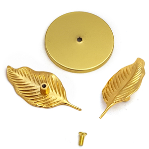 Custom Fragrance/Candle Jar Lid Metal Handle &amp; <strong>Knob</strong> Gold Leaf Alloy Handles for Drawer Toothpick Box Cabinet <strong>Door</strong> Home Decor - Product Image 4