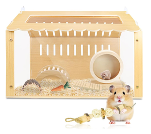 Jaula de hámster de madera de lujo chino para mascotas con accesorios de patrón sólido <span class=keywords><strong>Jaulas</strong></span> Para hámster - Product Image 1