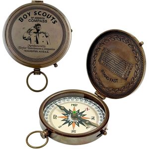 เข็มทิศทองเหลือง ALFA NAUTICAL รุ่น Antique Vibes ดีไซน์วินเทจ หน้าปัดอนาล็อก ขนาด 3 นิ้ว ทนทาน ใช้สำหรับเดินป่าและนำทาง พร้อมห่วงแขวน - Product Image 1
