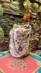 Fantaisie traditionnelle conçue avec perles et broderie de fil sac à main de soirée pour femme pochette sac à main Potli panier sac - Product Image 2