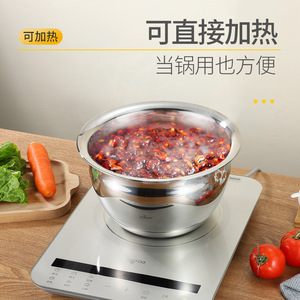 หม้อทอดสแตนเลสขนาด 9 10 11 นิ้ว พร้อมฝาปิด สำหรับทำอาหารที่บ้าน - Product Image 2