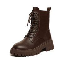 Bottines de neige Chelsea pour femmes, chaussures d'hiver à talons mi-hauts, à plateforme, fourrure chaude, moto, nouvelle collection 2020