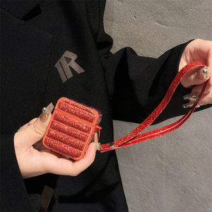 เคส AirPods แบบกลิตเตอร์, PU+TPU ป้องกันรอยขีดข่วนและป้องกันการสูญหายสำหรับทุกรุ่น - Product Image 2