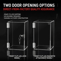 Vitrine d'appoint carrée moderne personnalisée en plexiglas transparent à 5 côtés avec couvercle coulissant pour le stockage des cartes alimentaires.