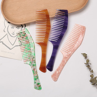 Peignes à cheveux larges pour femmes en acétate de cellulose imitation écaille de tortue, style français vintage, haute qualité, vente en gros