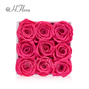 HFlora - Rosas <span class=keywords><strong>Preservadas</strong></span> Cuadradas de Tacto Real, 9 Piezas, Conservación en Glicerina, Larga Duración (3-5 Años), para el Día de la Madre, Venta al por Mayor - Product Image 5