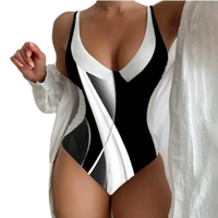 Baju Renang Wanita Ukuran Besar Satu Potong dengan Cetakan 3D Kreatif