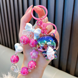 Colgante de llavero de ratón con cuentas creativas, colgante de acrílico galvanizado, regalo lindo, bolsa de oso de helado, colgante de encanto, llavero de coche, regalo - Product Image 4