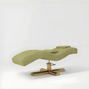 Table de soin des cils et sourcils avec appui-tête incurvé, matelas surmatelas et chaise de salon de beauté - Product Image 4