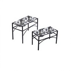 Elevated <b>Dog</b> <b>Bowls</b> for <b>Large</b> <b>Dogs</b> Raised Pet Feeder <b>Stand</b> Double Stainless Steel Food Water <b>Bowl</b> Non Slip - Product Image 1