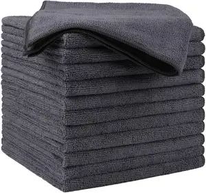 Custom high quality microfiber kitchen cleaning cloth with strong decontamination Warp Knitted Towel Gray Kitchen Towels